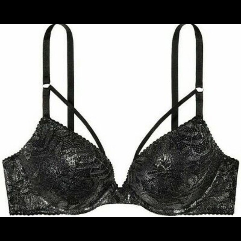 Victoria’s Secret Add-2-Cups Black Lace Bra